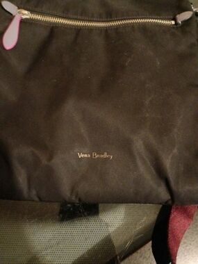 Vera Bradley Black Nylon Tote with Pink Zipper Pull
